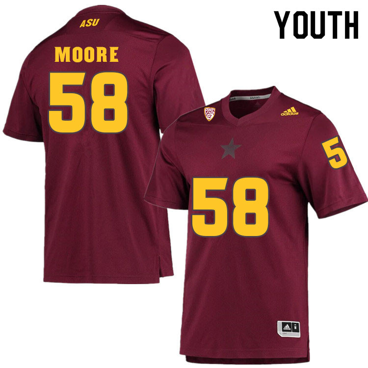 Youth #58 Joe MooreArizona State Sun Devils College Football Jerseys Sale-Maroon - Click Image to Close